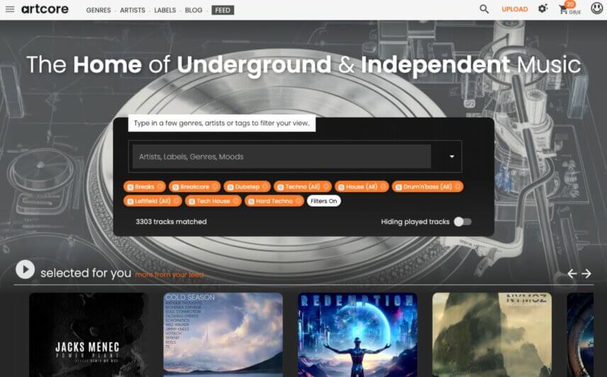 artcore music marketplace