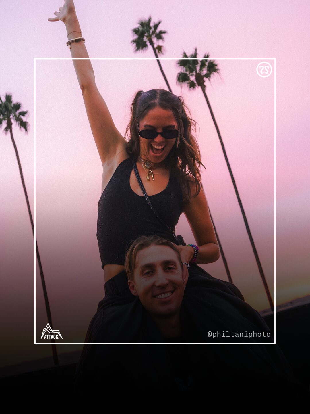 Festival-goers at sunset at CRSSD Festival