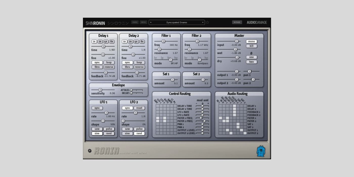 Audio Damage reboots an old classic with the FREE ShinRonin modular filter/delay plugin