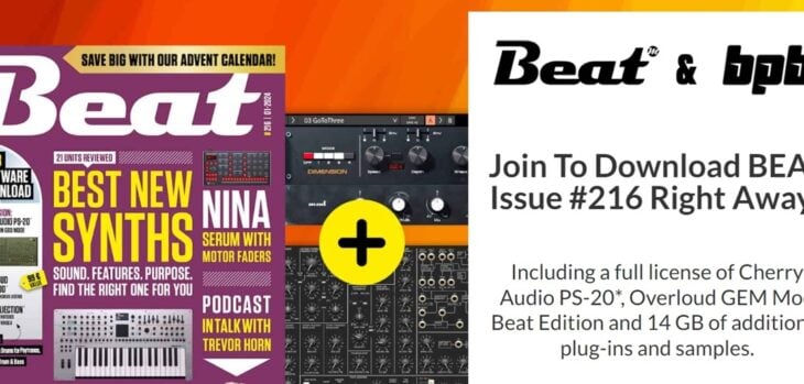 BPB giving away free Cherry Audio PS-20 synth & Overloud Gem Mod with Beat Magazine in limited numbers
