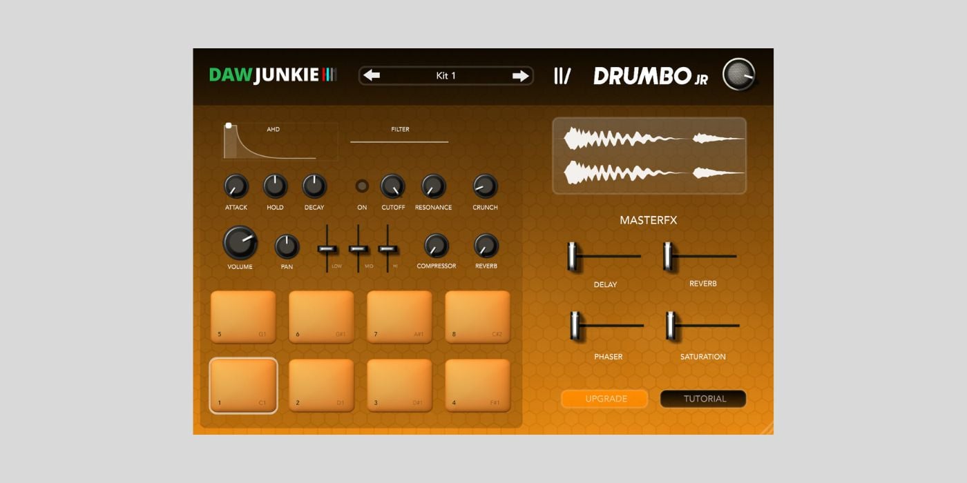 DAWJunkie releases Drumbo Jr, a FREE drum machine for macOS and Windows