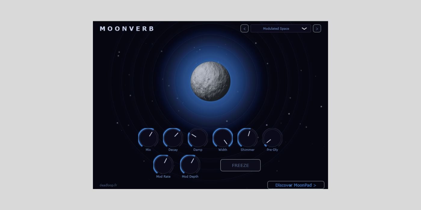 Deadloop releases MoonVerb, a FREE shimmer reverb plugin for macOS and Windows