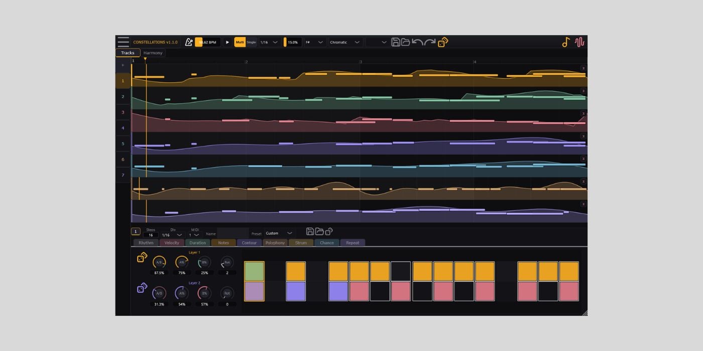 Factor8 releases the Constellations Sequencer, a FREE Euclidean-algorithm-based polyrhythmic sequencer