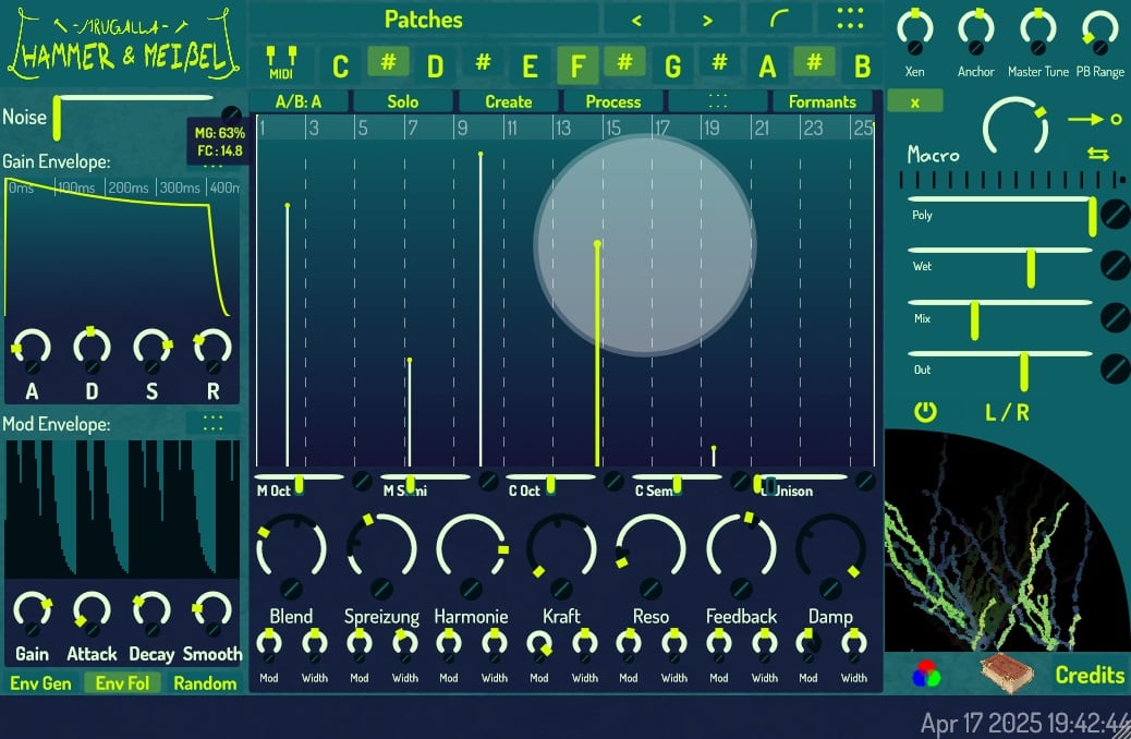 Florian Mrugalla released Hammer & Meißel, a FREE polyphonic Modal filter effect
