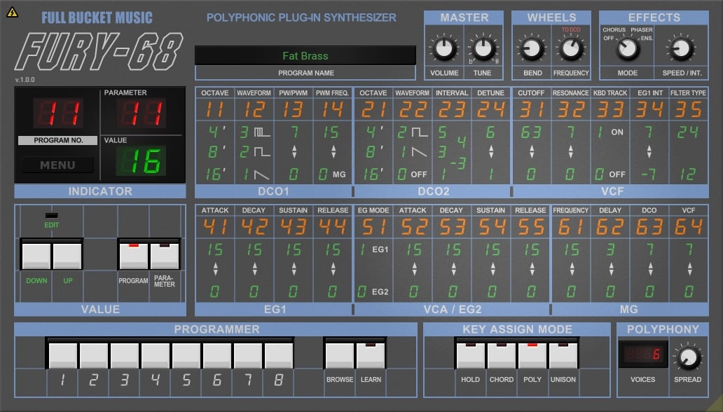 Full Bucket Music releases Fury-68, a reimagining of Korg's 80s classic