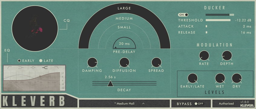 Klevgrand Kleverb algorithmic reverb plugin