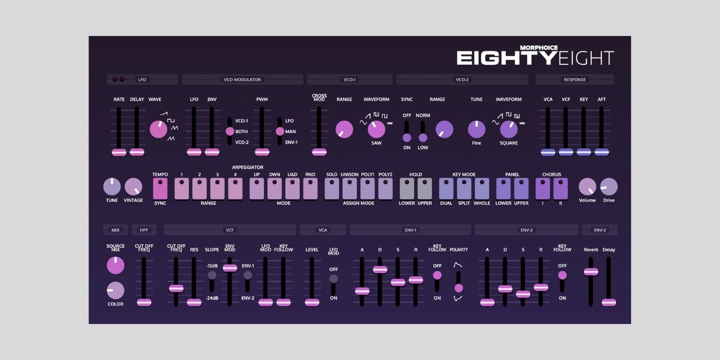 Morphoice announces EightyEight, a new Roland Jupiter-8 emulation (Free public beta)