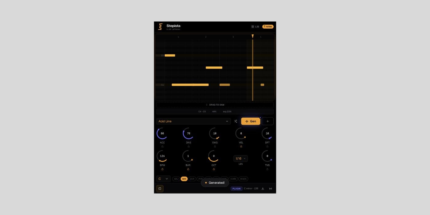 Mr. Jefferson releases Stepista, a FREE AI-assisted MIDI pattern generator