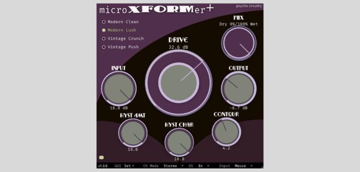Psycho Circuitry debuts Micro Xformer+ saturator & distortion plugin plus FREE version