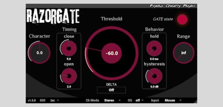Psycho Circuitry releases Razorgate, a FREE dynamics processor for macOS and Windows