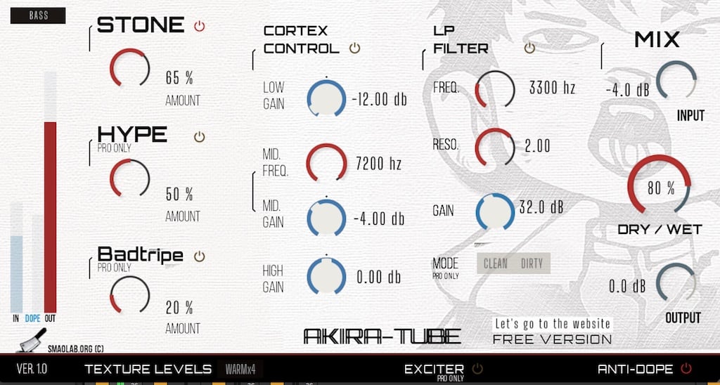 Smaolab releases Akira Free Tube distortion plugin for macOS, Windows and Linux