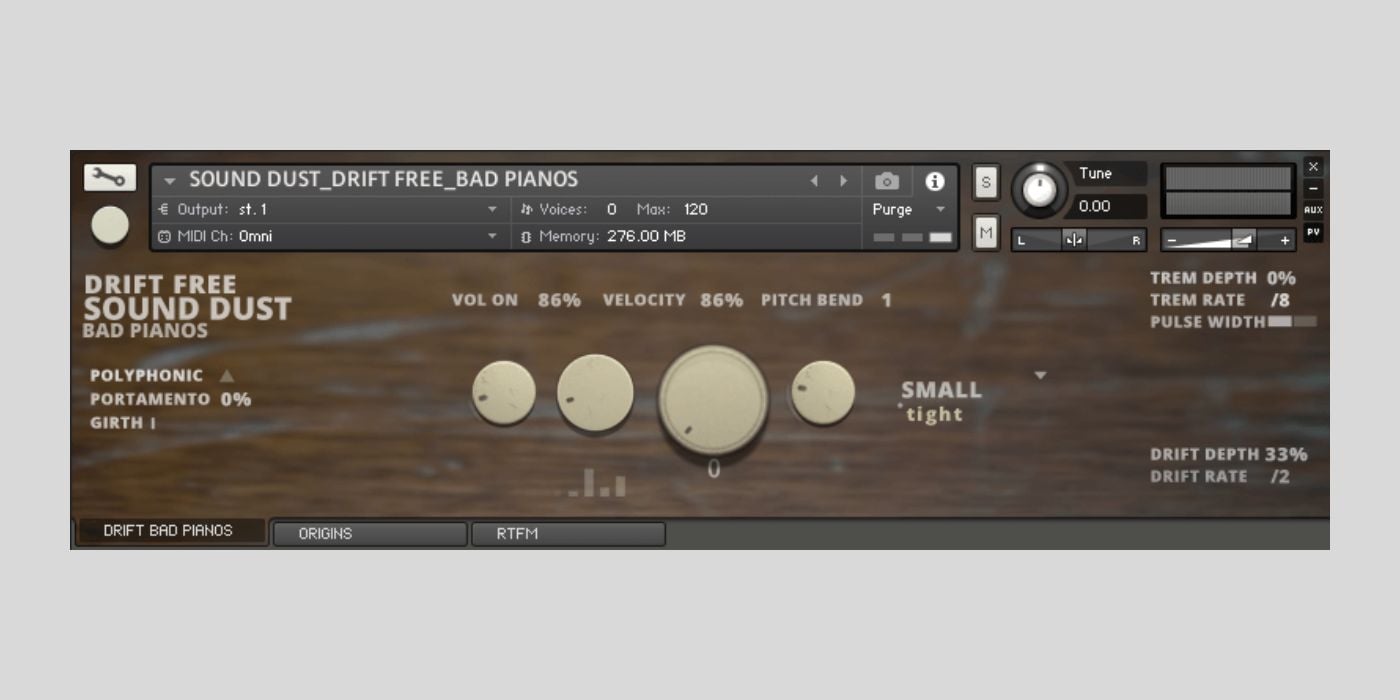 Sound Dust releases Drift Free - Bad Pianos, a FREE wonky-tonk piano for Kontakt