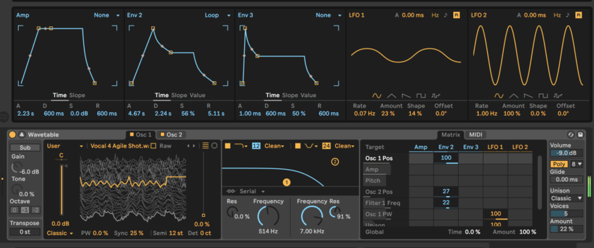 Ableton Wavetable Vocal Textures