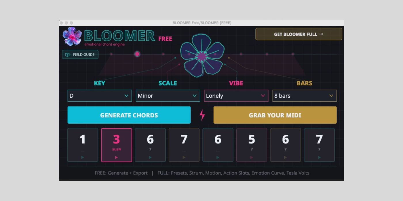 The Freequency releases Bloomer Free, an emotional chord engine for macOS and Windows