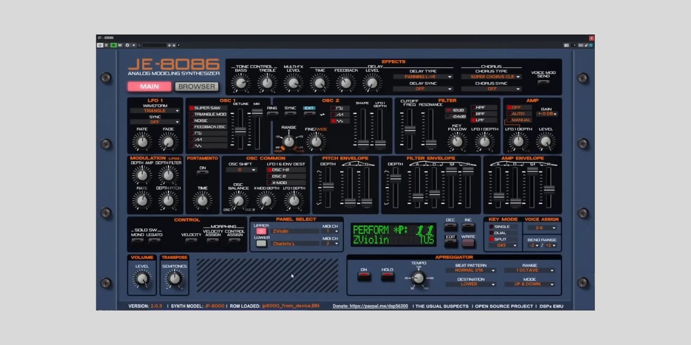 The Usual Suspects officially released JE-8086, a FREE Roland JP-8080 emulation for macOS, Windows, and Linux
