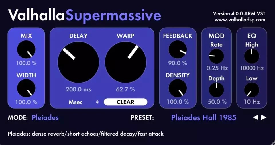 Valhalla Supermassive has been updated to version 4.0.0 - NEW Pleiades mode.