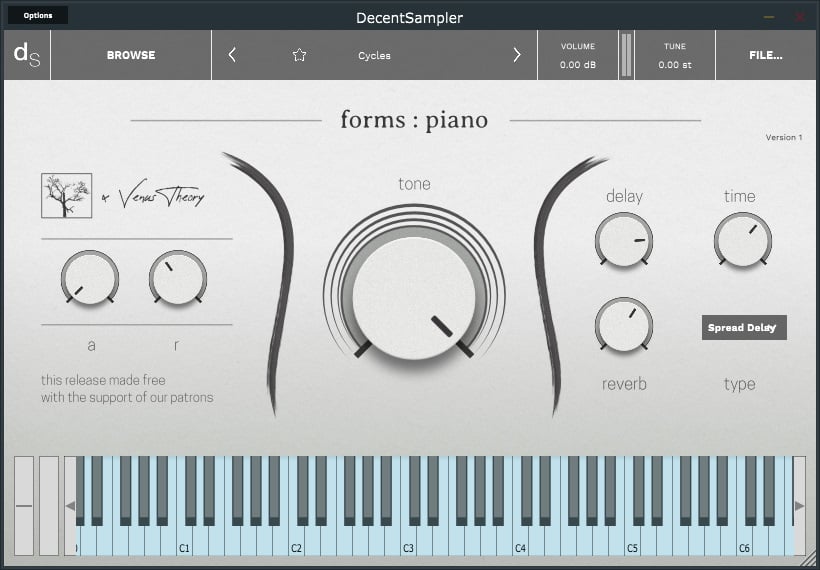 Venus Theory releases forms:piano, a FREE emotive piano library for Decent Sampler