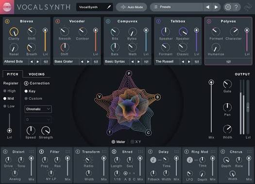 iZotope VocalSynth 2, five vocal engines including a dedicated Talkbox
