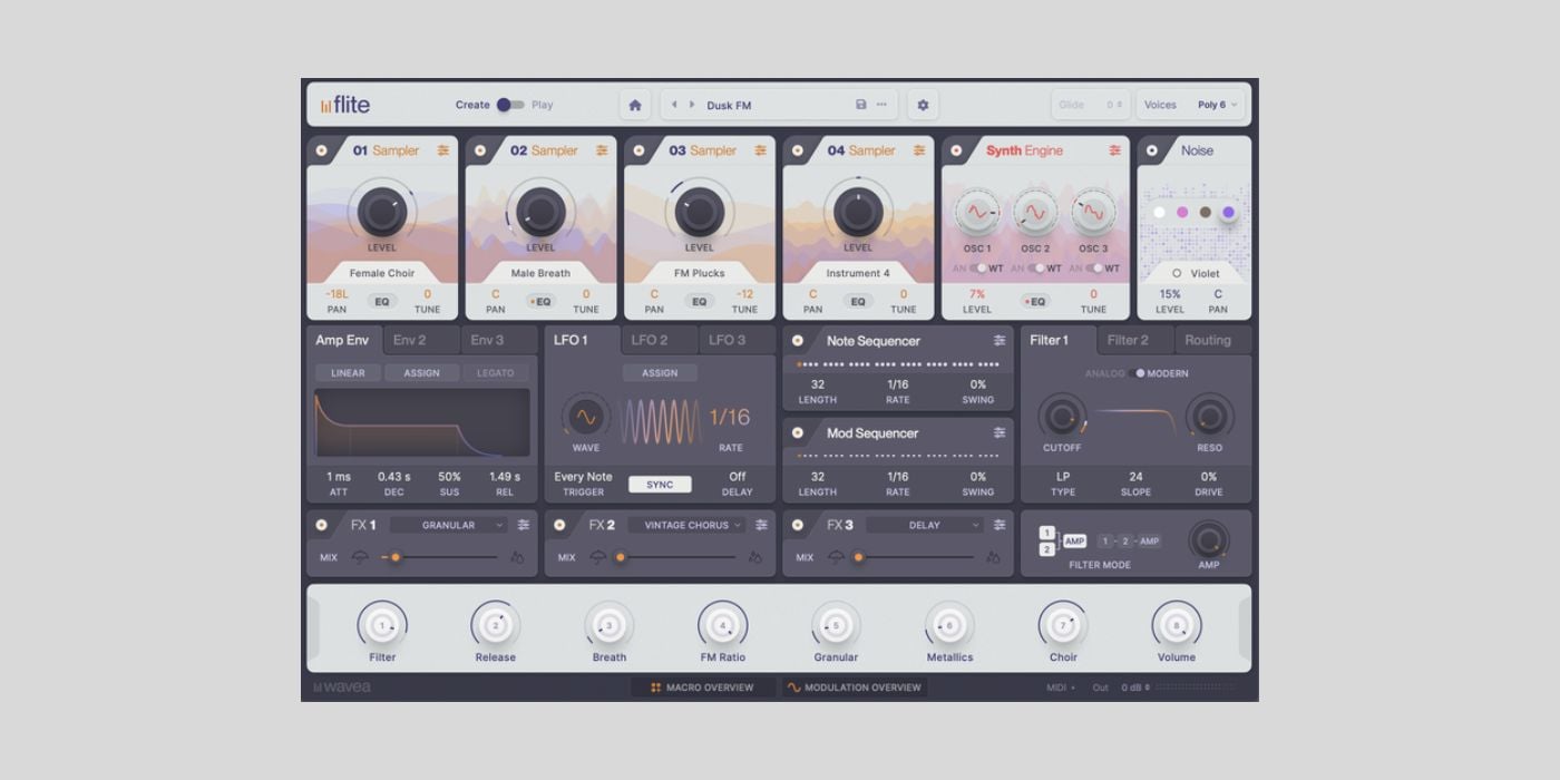 Wavea releases Flite, a multi-sampler and synth plugin for macOS and Windows