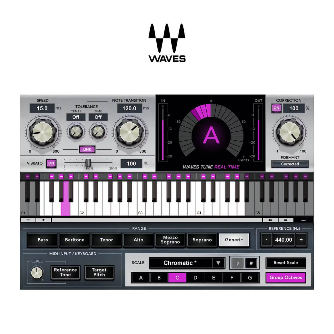 Waves Tune Real-Time, the plugin being compared