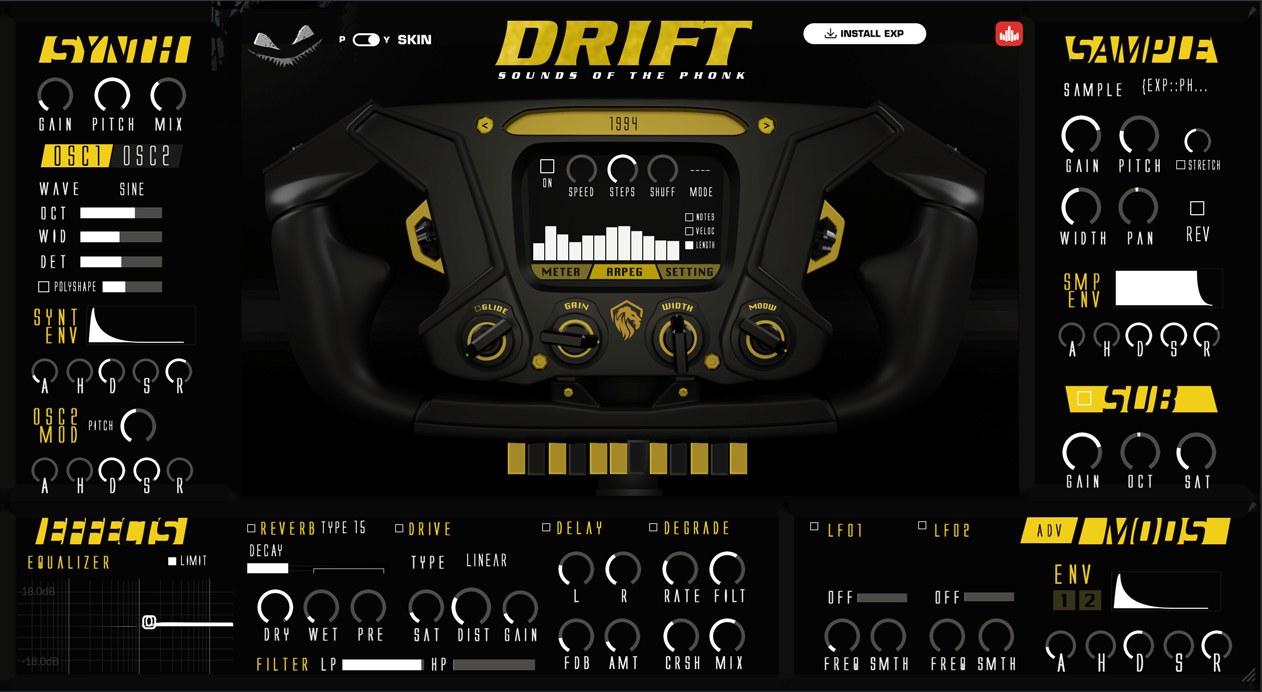 DRIFT X phonk instrument plugin interface