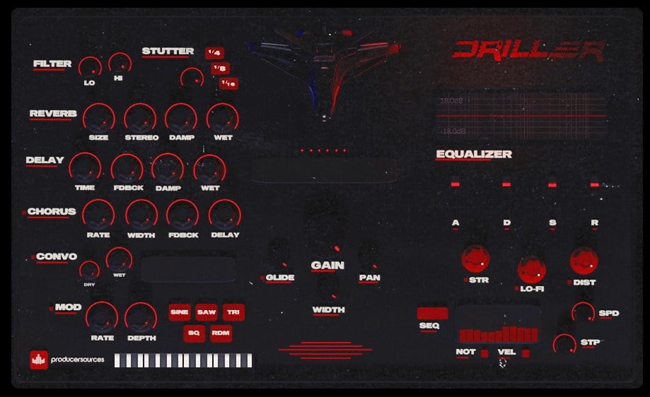 Driller 800+ instruments plugin interface