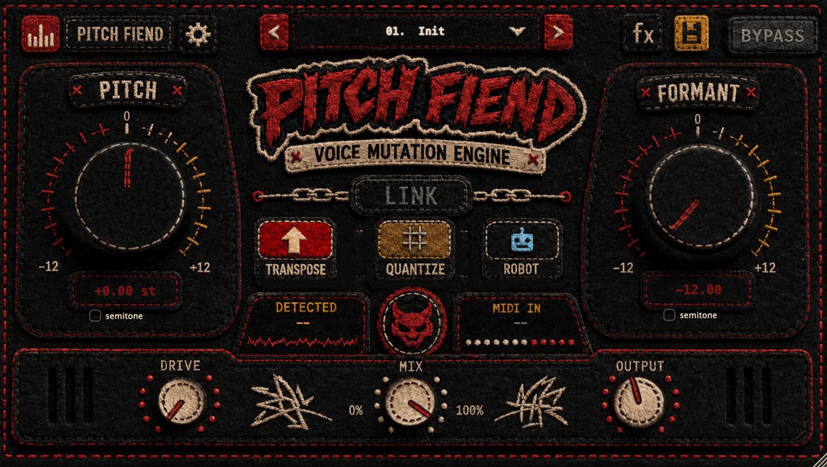 Dark formant vocal settings in PITCH FIEND