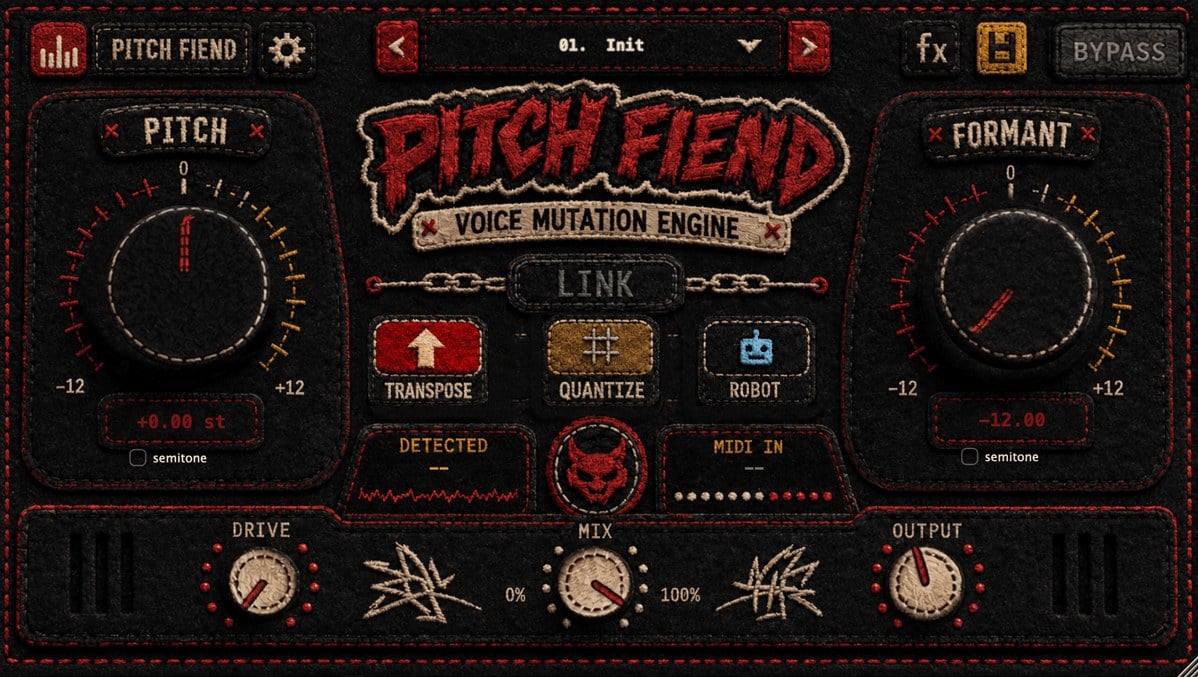 PITCH FIEND vocal plugin interface