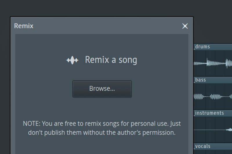 The Remix a Song tool in FL Studio 2026
