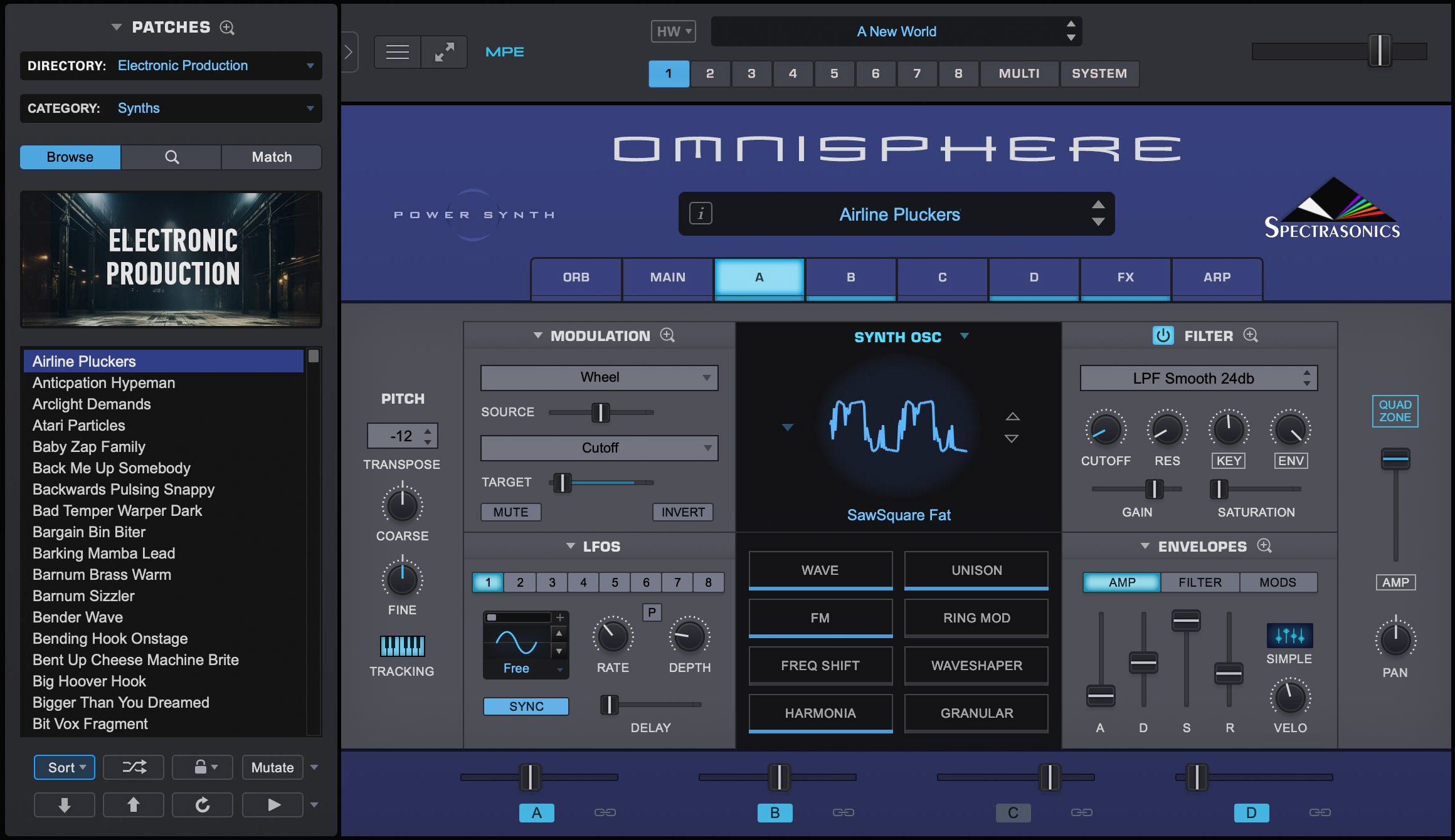 Spectrasonics Omnisphere plugin interface