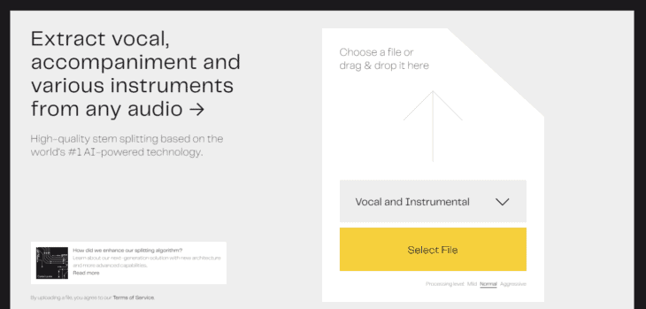 LALAL.AI Stem Isolation Service