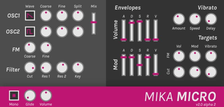 Tesselode Releases Free Mika Micro Synthesizer VST Plugin