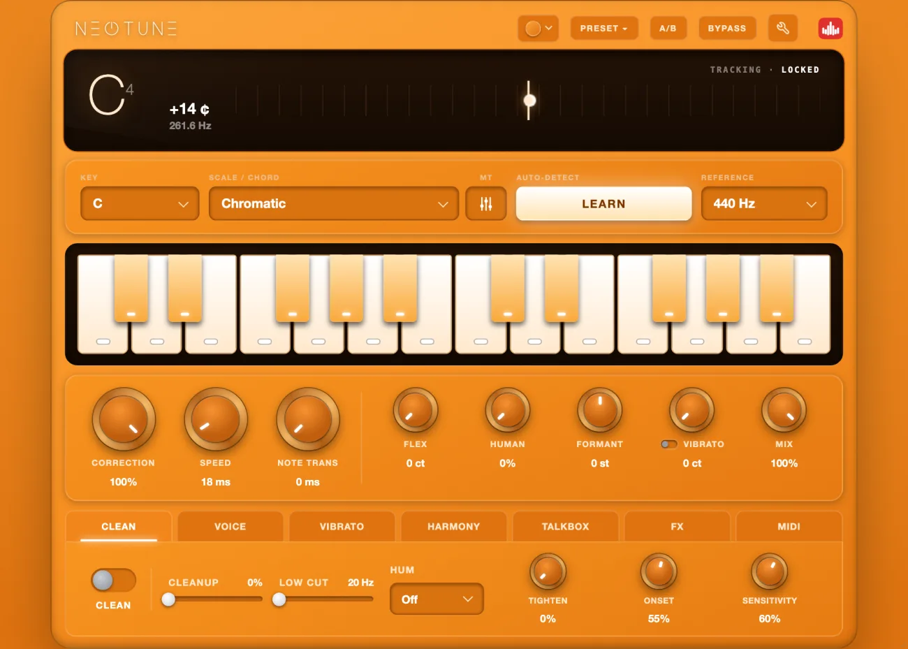 NEOTUNE Pro in the Sunset theme, as it loads on an FL Studio mixer insert