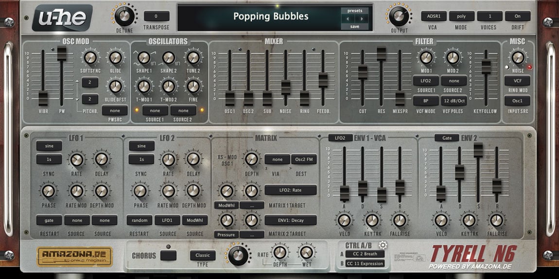 FREE u-he TyrellN6 updated in new 2025 beta version