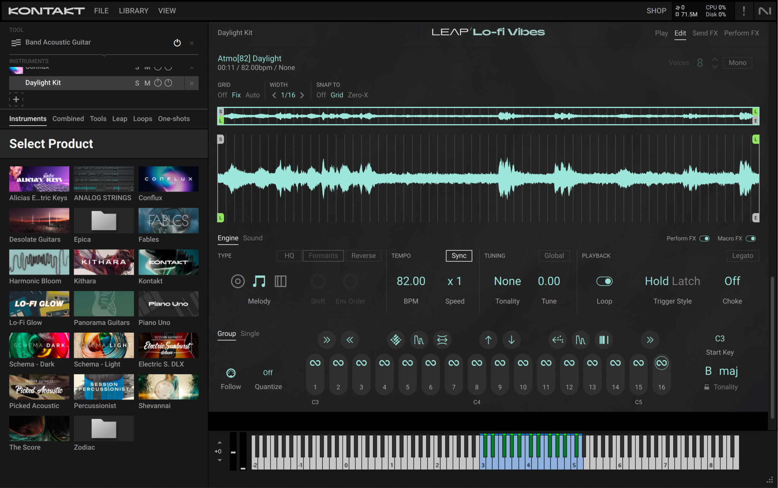 Native Instruments Kontakt sampler interface