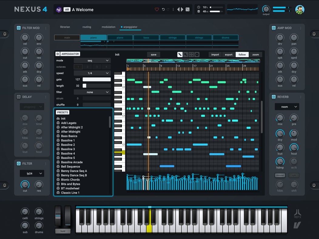 reFX Nexus rompler plugin interface